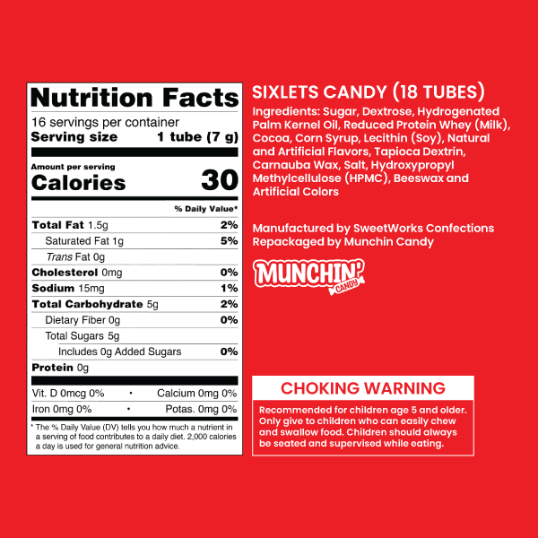 Sixlets Chocolatey Candy (18 Tubes)