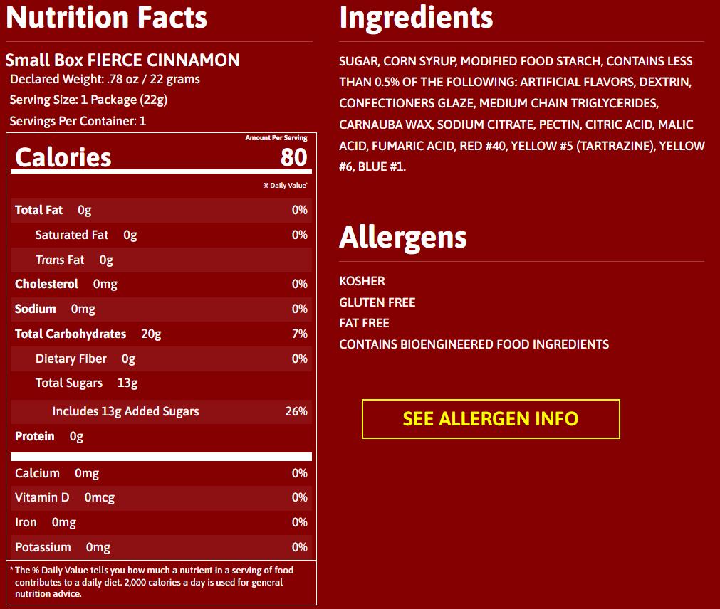 Hot Tamales Fierce Cinnamon Candy