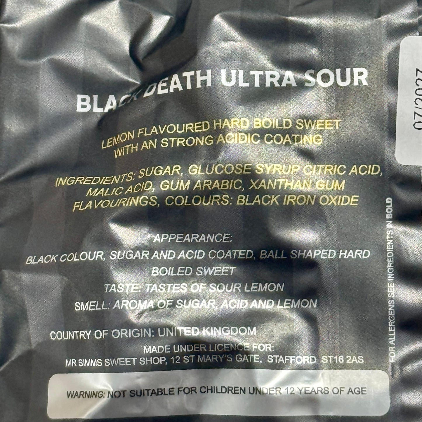 Black Death Ultra Sour Balls 3.5oz Bag