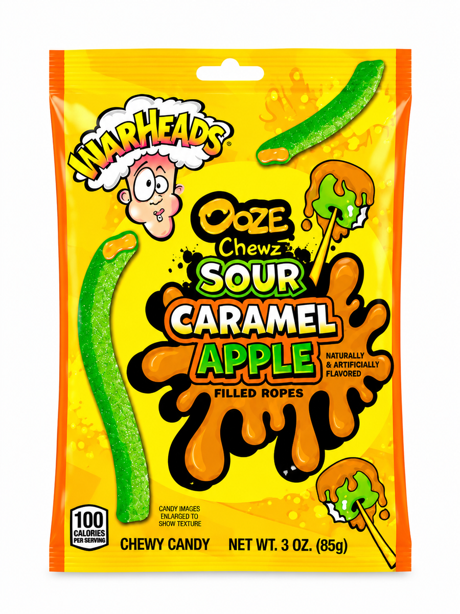 Warheads Ooze Chewz Sour Caramel Apple 3oz