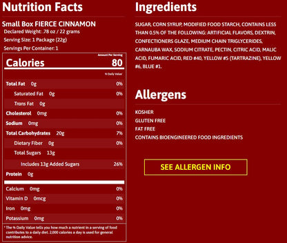 Hot Tamales Fierce Cinnamon Candy