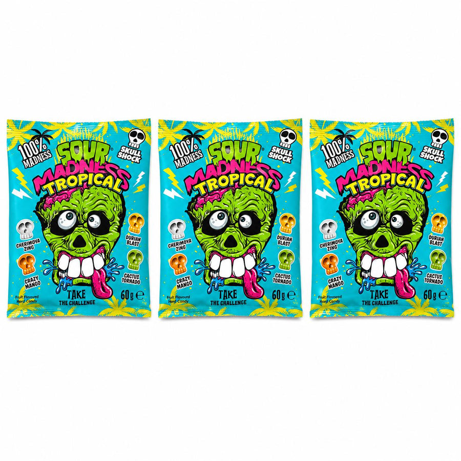 Imported Sour Madness Tropical Hard Candy 60g Bag (Pack of 3)