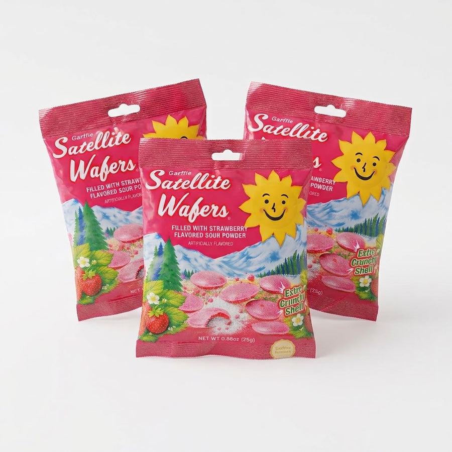 Satellite Wafers Strawberry Sour Candy 3-Pack