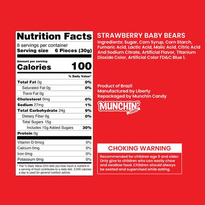Pink Sour Baby Bears Starch Candy