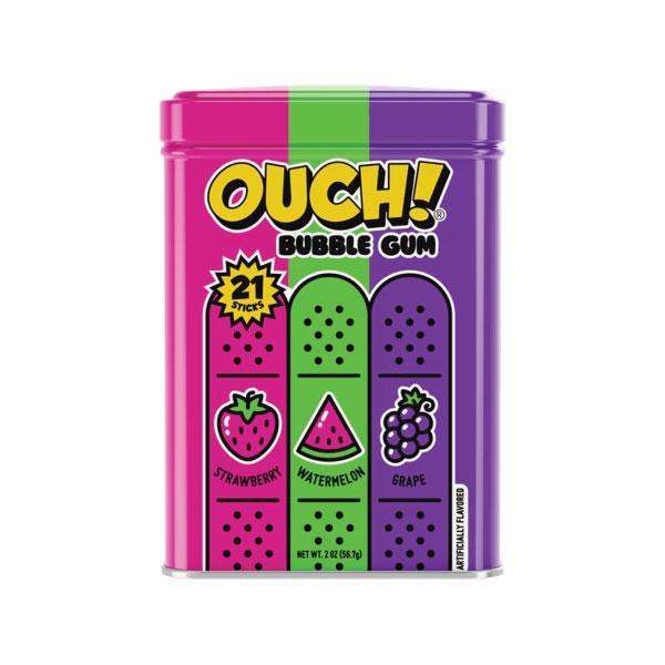 Ouch! Bubble Gum - Watermelon Strawberry & Grape Flavor 2oz