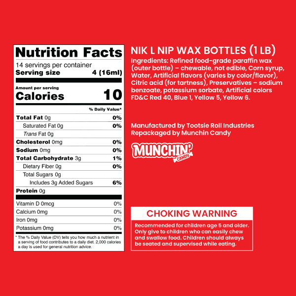 Nik-L-Nips Vintage Wax Bottle Candy