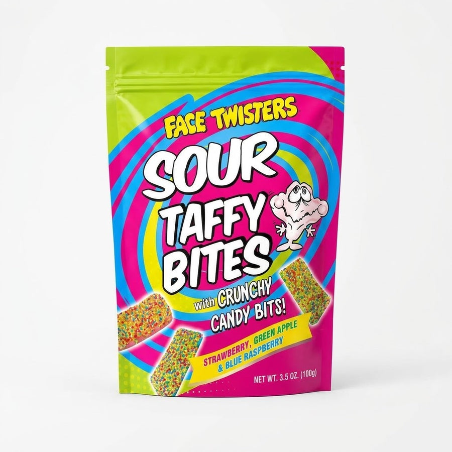 Face Twisters Sour Fruit Taffy Bites - 3.5oz Bag