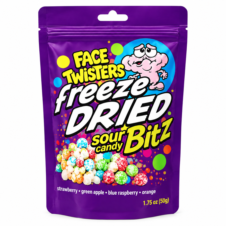 Face Twisters Freeze Dried Sour Candies Bites - 1.76oz Bags