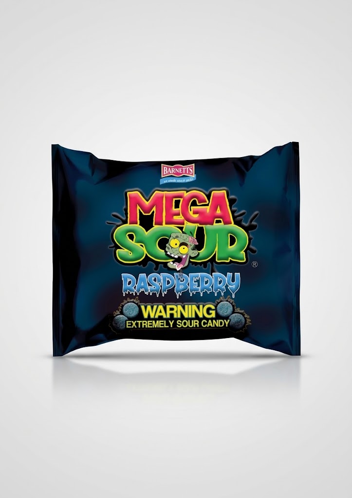 Barnett's Mega Sour Balls raspberry  3.7oz